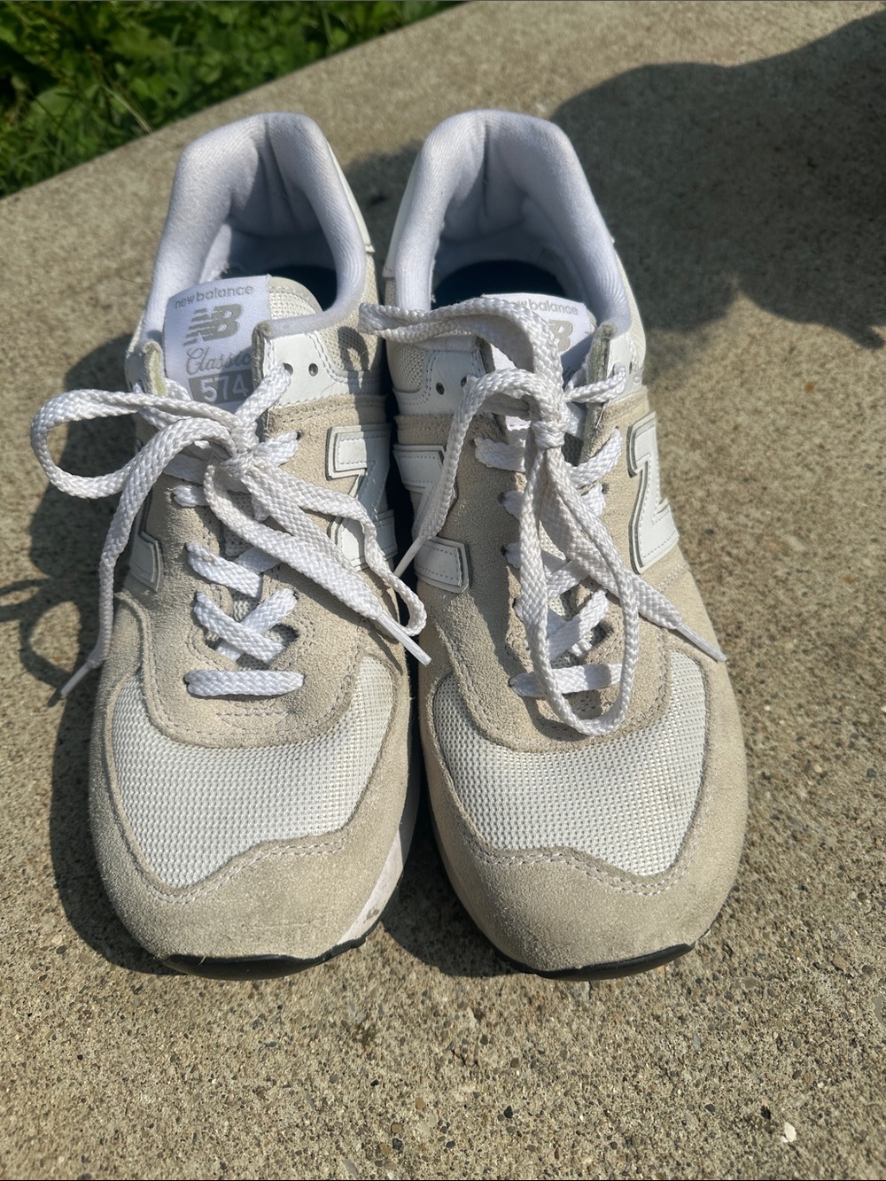 New Balance 574 Women’s Neutral Beige and White Sneakers
